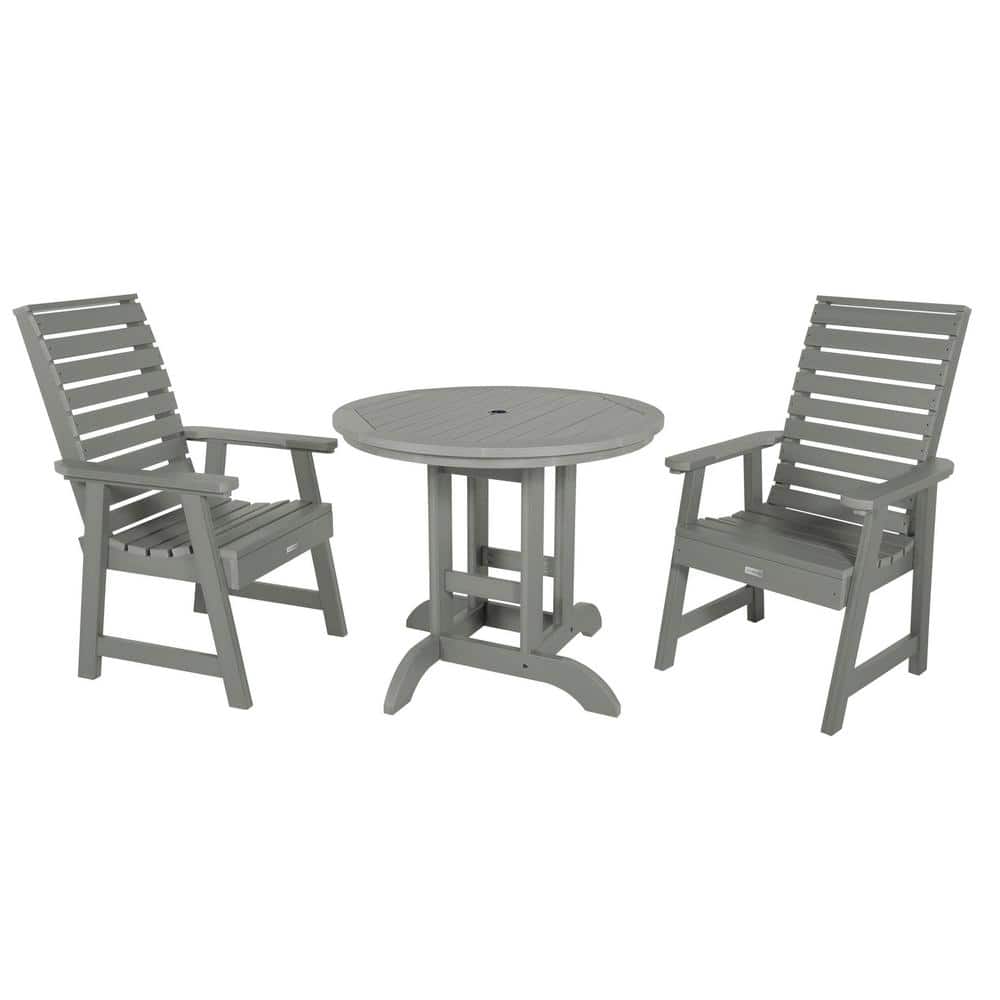 Weatherly Coastal Teak 3-Piece Round Dining Set