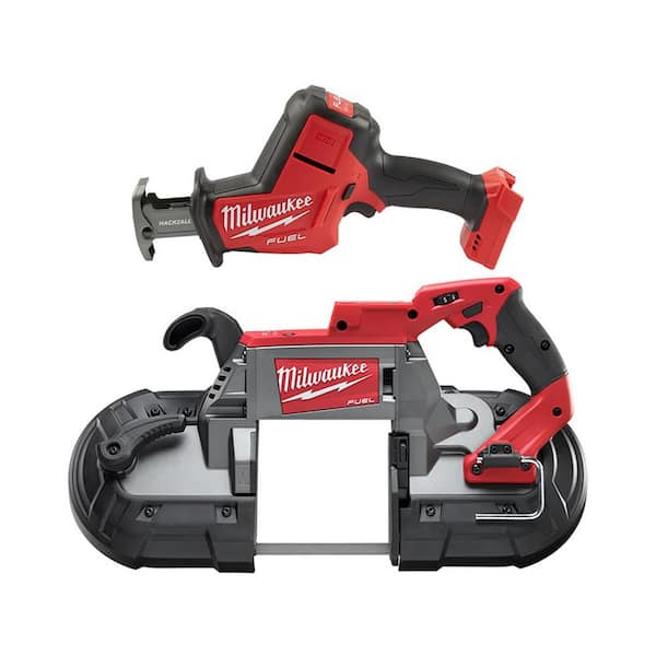 Milwaukee M18 FUEL 18V Lithium-Ion Brushless Cordless Deep Cut Band Saw  with M18 FUEL HACKZALL Reciprocating Saw 2729-20-2719-20 The Home Depot