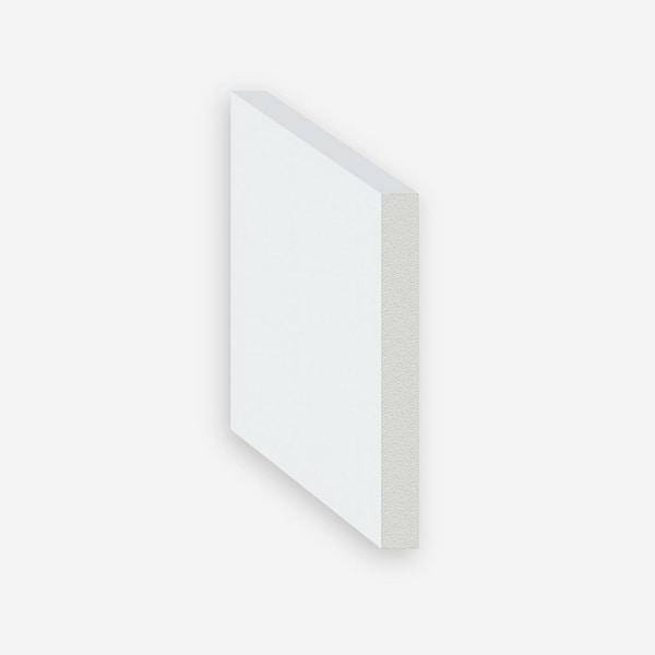 Baseboard White Prepainted Waterproof 5-1/2 in. H x 9/16 in. Wide x 96 in. Lenght.PVC Moulding (1-Piece - 8 Linear ft.)