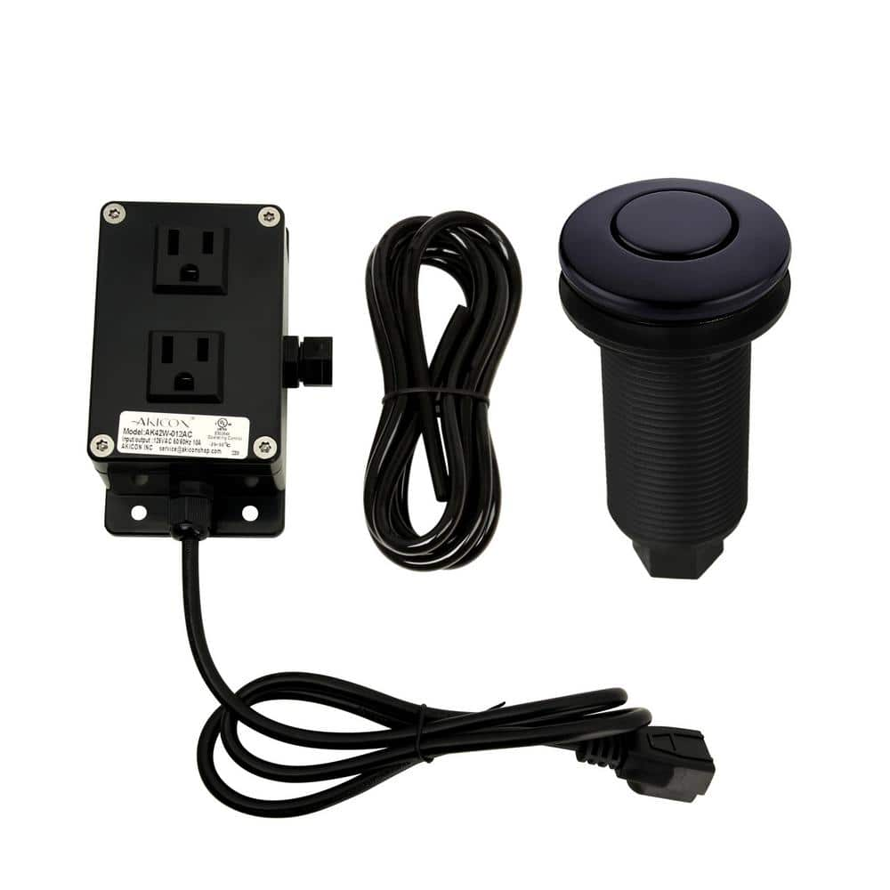 Akicon Matte Black Garbage Disposal Kitchen Air Switch Kit AK79001B-MB ...