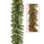 9 ft. Norwood Fir Garland with Battery Operated Dual Color LED Lights