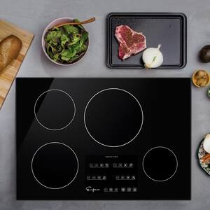 Built-In 30 in. Electric Induction Cooktop in Black with 4 of Elements including Simmer Element