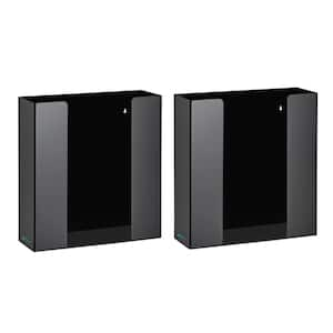 Double Box Capacity Acrylic Black Glove Dispenser (2-Pack)