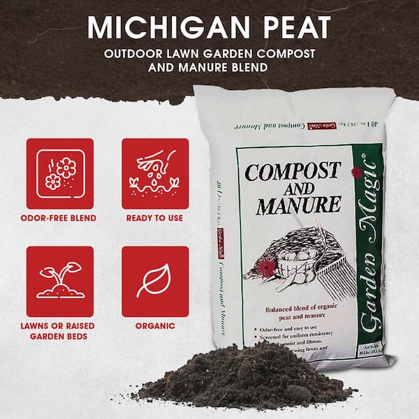 Outdoor Lawn Garden Compost and Manure Blend, 40 Pound Bag