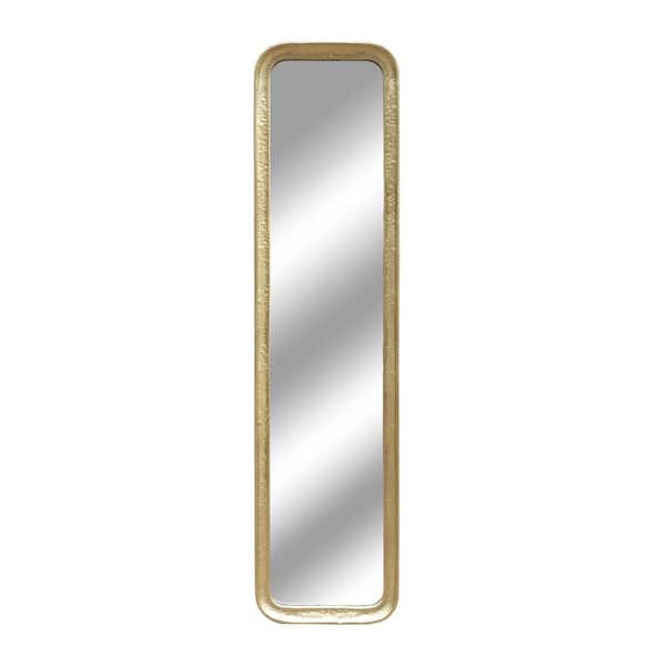PARISLOFT Gold 14.1 in. W x 57.3 in. H Modern Rectangular Metal Framed Full Length Wall Mirror