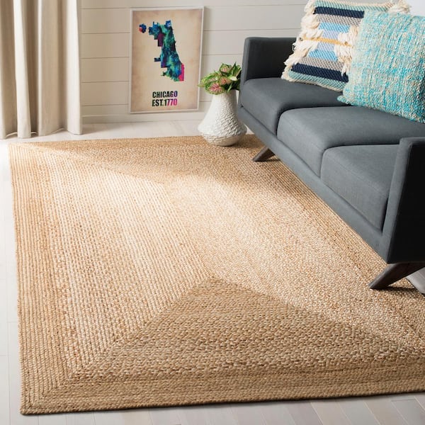 Natural Fiber Beige/Ivory Doormat 3 ft. x 4 ft. Woven Border Area Rug