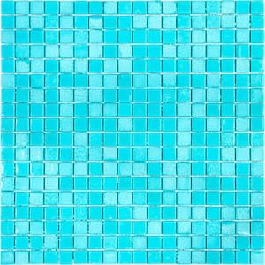 Skosh Glossy Turqouise Green 11.6 in. x 11.6 in. Glass Mosaic Wall and Floor Tile (18.69 sq. ft./case) (20-pack)