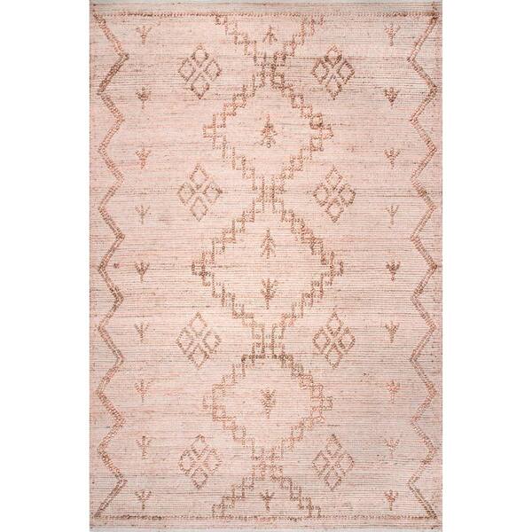 nuLOOM Moroccan Julianne Jute Pink 5 ft. x 8 ft. Indoor Area Rug