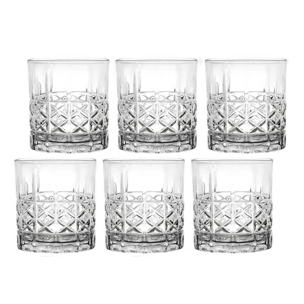 Lorren Home Trends 11 oz. Textured Double Old Fashion Whiskey Glass (Set of 6)