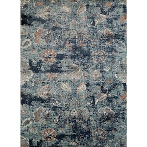 Bridges Via Vicosa Blue 9 ft. 10 in. x 13 ft. 2 in. Abstract Olefin Area Rug