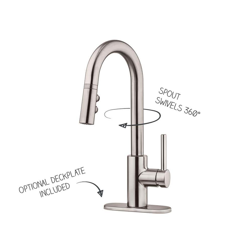 Stainless Steel Single Handle Pull-Down Kitchen Faucet