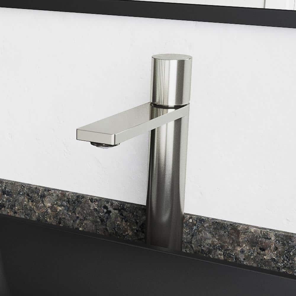 Gotham Sleek Single-Handle Brushed Nickel Vessel Bathroom Faucet