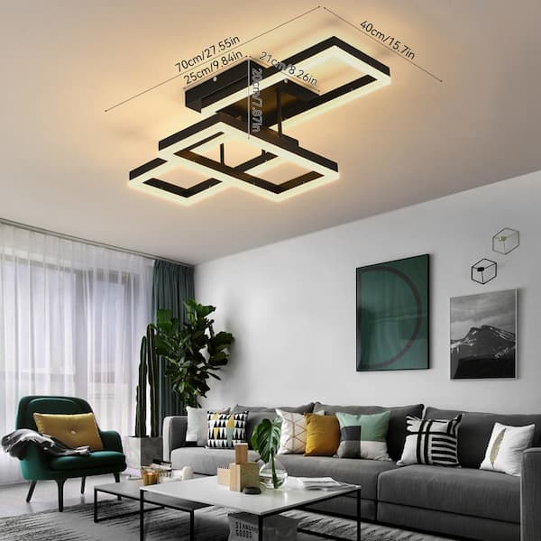 OUKANING 23.62 in. 1-Light Modern Creative Design Black Selectable