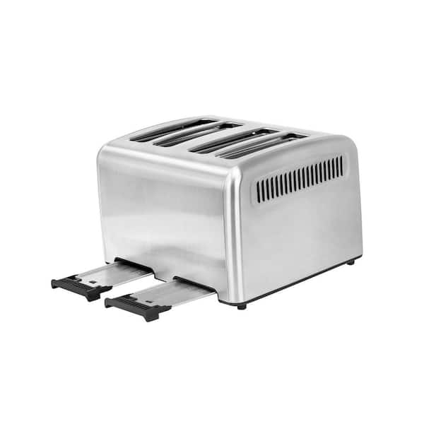KALORIK 1800-Watt 4-Slice Stainless Steel Wide Slot Toaster TO 46813 SS -  The Home Depot