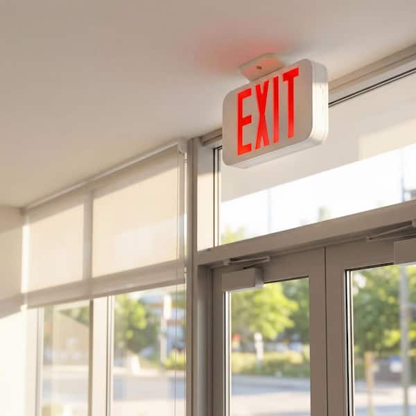 120-Volt White Integrated LED Exit Sign