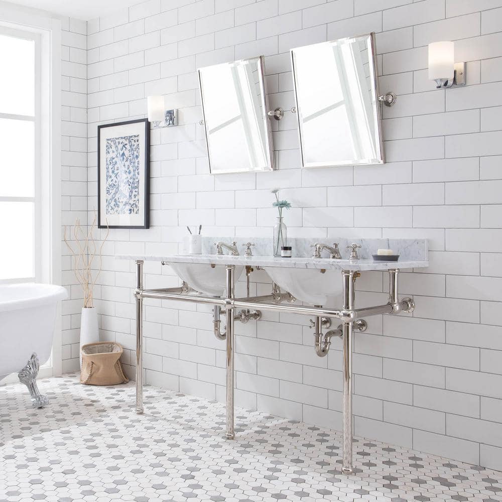 Embassy 60'' Double Sink Console with Marble Top