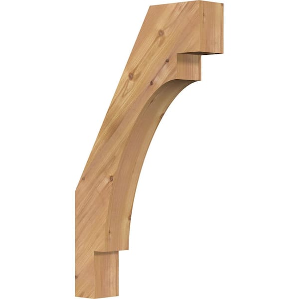 Ekena Millwork 3 1/2"W x 16"D x 28"H Merced Smooth Knee Brace, Western Red Cedar