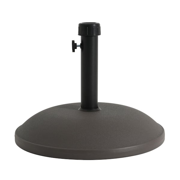 66 lbs. Edgar Resin plus Concrete and Metal Outdoor Patio Umbrella Base in Brown