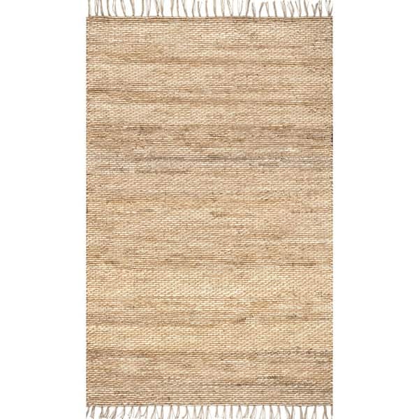 RUGS USA nuLOOM Dahlia Casual Jute Tassel Natural Doormat 3 ft. x 5 ft. Indoor/Outdoor Patio Rug