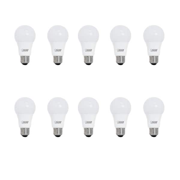 Feit Electric 60-Watt Equivalent A19 Non-Dimmable 90+ CRI General Purpose E26 Medium Base LED Light Bulb, Daylight 5000K (10-Pack)
