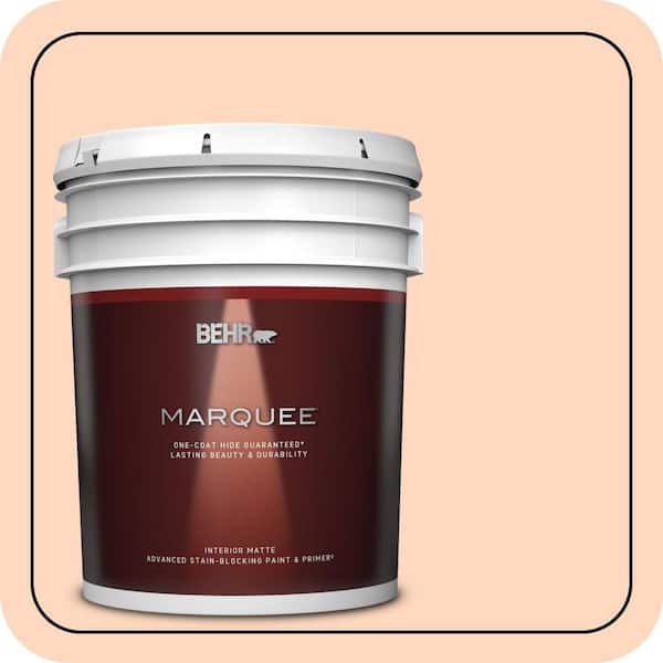 BEHR MARQUEE 5 gal. #240A-2 Sunkissed Peach Matte Interior Paint & Primer