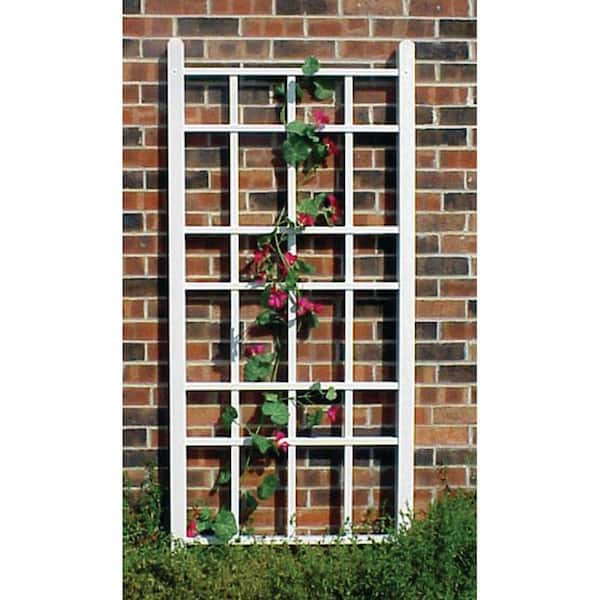 Dura-Trel 66 in. x 28 in. White Vinyl PVC Cottage Trellis