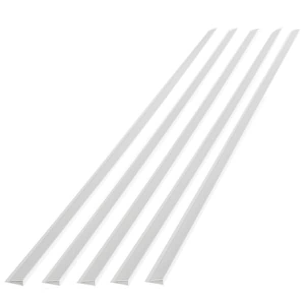 Fasade 47 in. Gloss White Vinyl Large Profile J Trim (5-Pack)