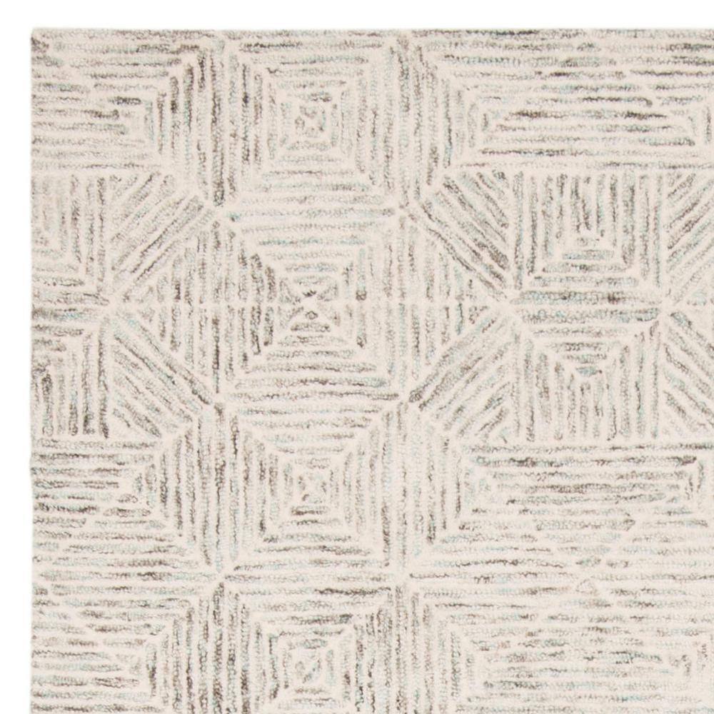 Light Blue Handmade Wool Abstract 6' x 9' Area Rug