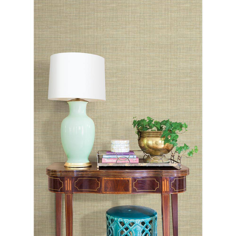 Sky Blue and Beige Faux Grasscloth Wallpaper Roll