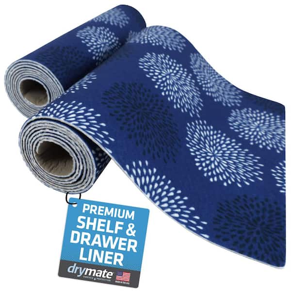 Drymate Premium Blue 12 in. D x 0.13 in. H x 59 in. L Slip Resistant Absorbent Waterproof Drawer and Shelf Liner (2-Pack)