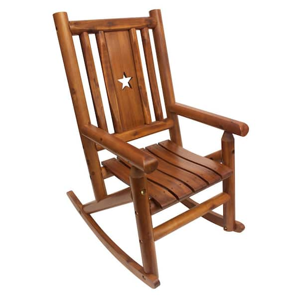 Amber-Log Honey Wood Rocking Arm Chair TX 36002 - The Home Depot