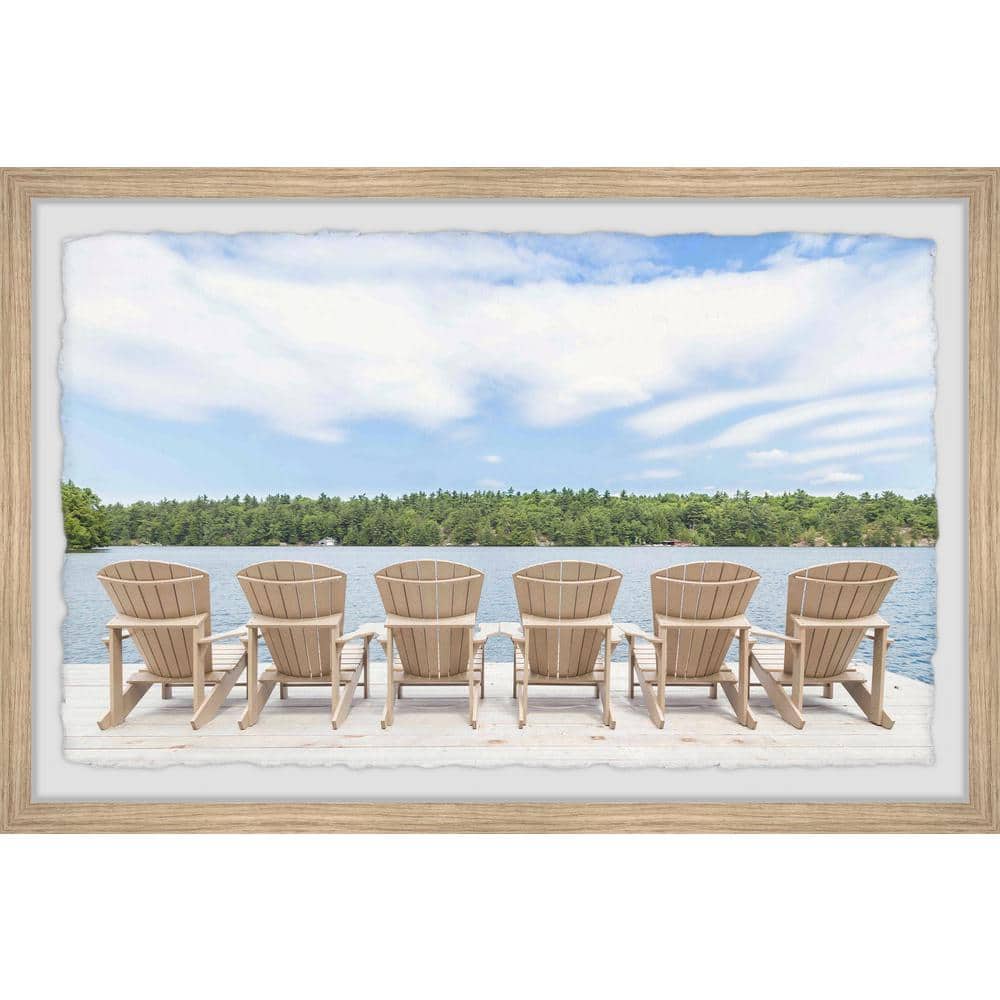 Chairs by the Lake by Marmont Hill Framed Nature Art Print 12 in. x 18 in.