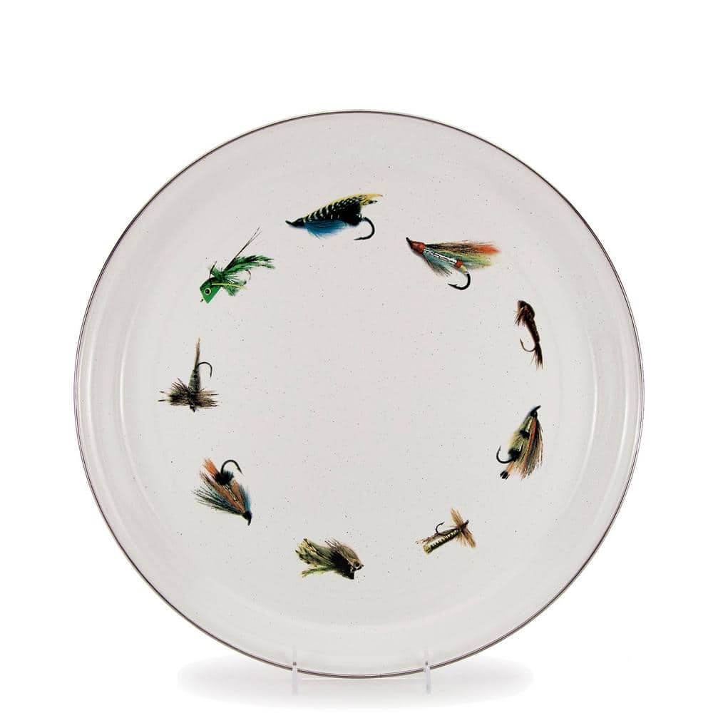 Golden Rabbit 13.5 in. 128 fl. oz. Fishing Fly Enamelware Round Serving  Bowl FF03 - The Home Depot