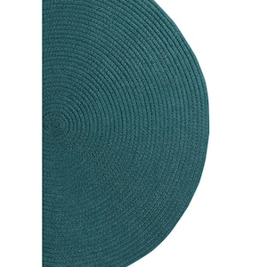 Country Braid Collection Hunter Solid 40" x 60" Tri-Circle 100% Polypropylene Reversible Solid Area Rug