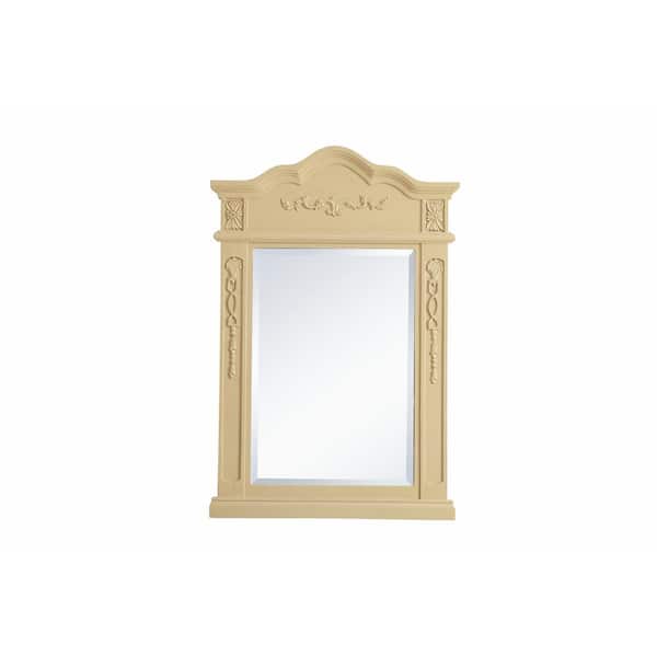 Unbranded Medium Rectangle Light Antique Beige Contemporary Mirror (36 in. H x 24 in. W)