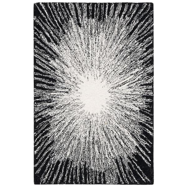 SAFAVIEH Abstract 3 ft. x 5 ft. Ivory/Black Eclectic Star Area Rug