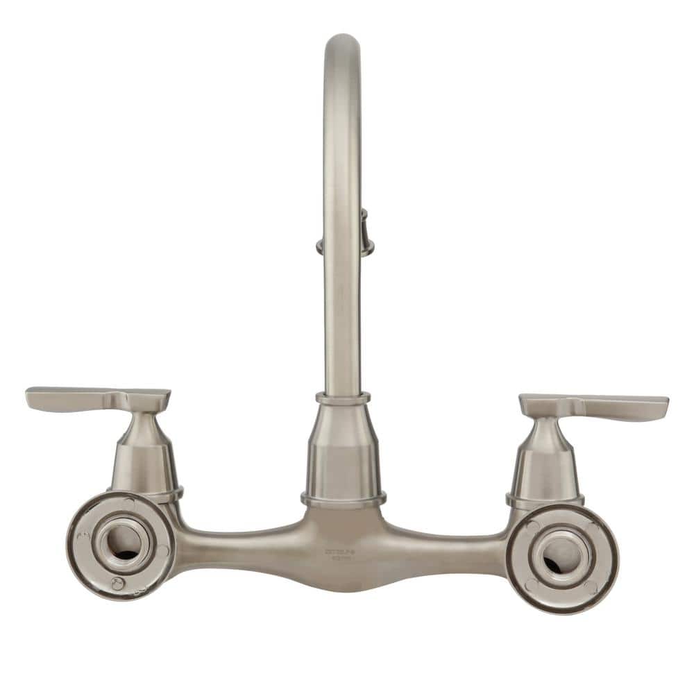 Corin Stainless Steel Wall Mount Kitchen Faucet with Dual Handles