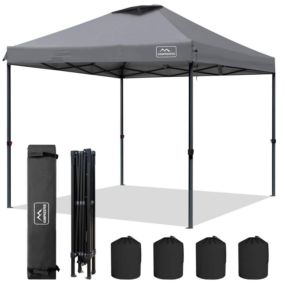 Zeus & Ruta 10 ft. x 10 ft. Gray Instant Pop Up Canopy Tent