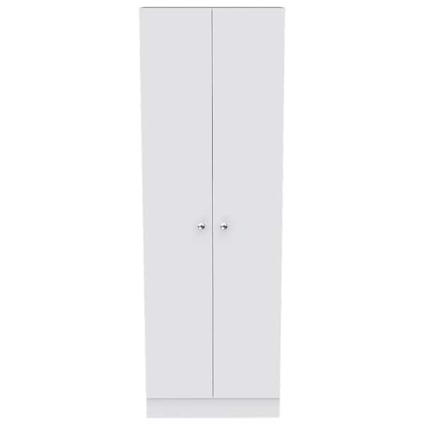 23.6 in. W x 11.8 in. D x 71.1 in. H White Linen Cabinet with 2-Doors, 5-Internal Shelves