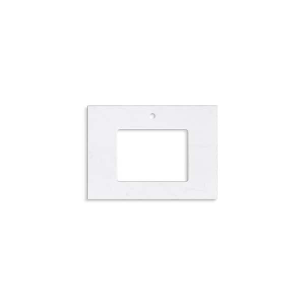 Silestone 31 in. W x 22.4375 in. D Quartz Rectangle Cutout with Vanity Top in Eternal Statuario