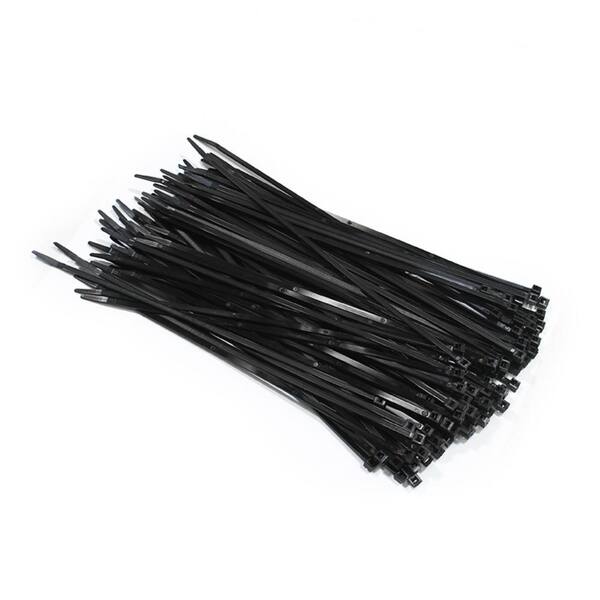 2000 8 inch 50 Lbs Tensile UV Black Nylon 6/6 Cable Wire Zip Ties 
