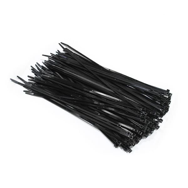 Stark 8 in. Tie Down Heavy-Duty UV Nylon 6/6 Cable Zip Ties - Black (100-Pieces)