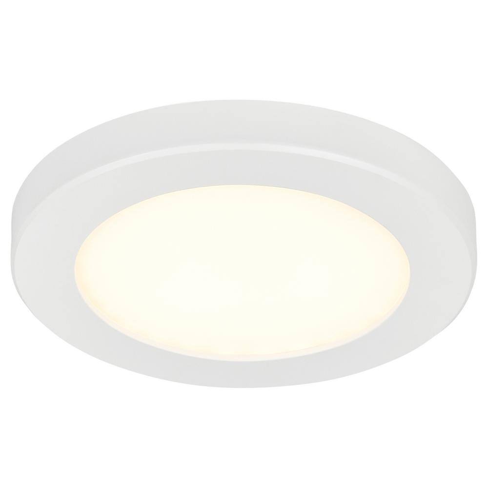 Slim White LED Flush Mount Light with Acrylic Diffuser