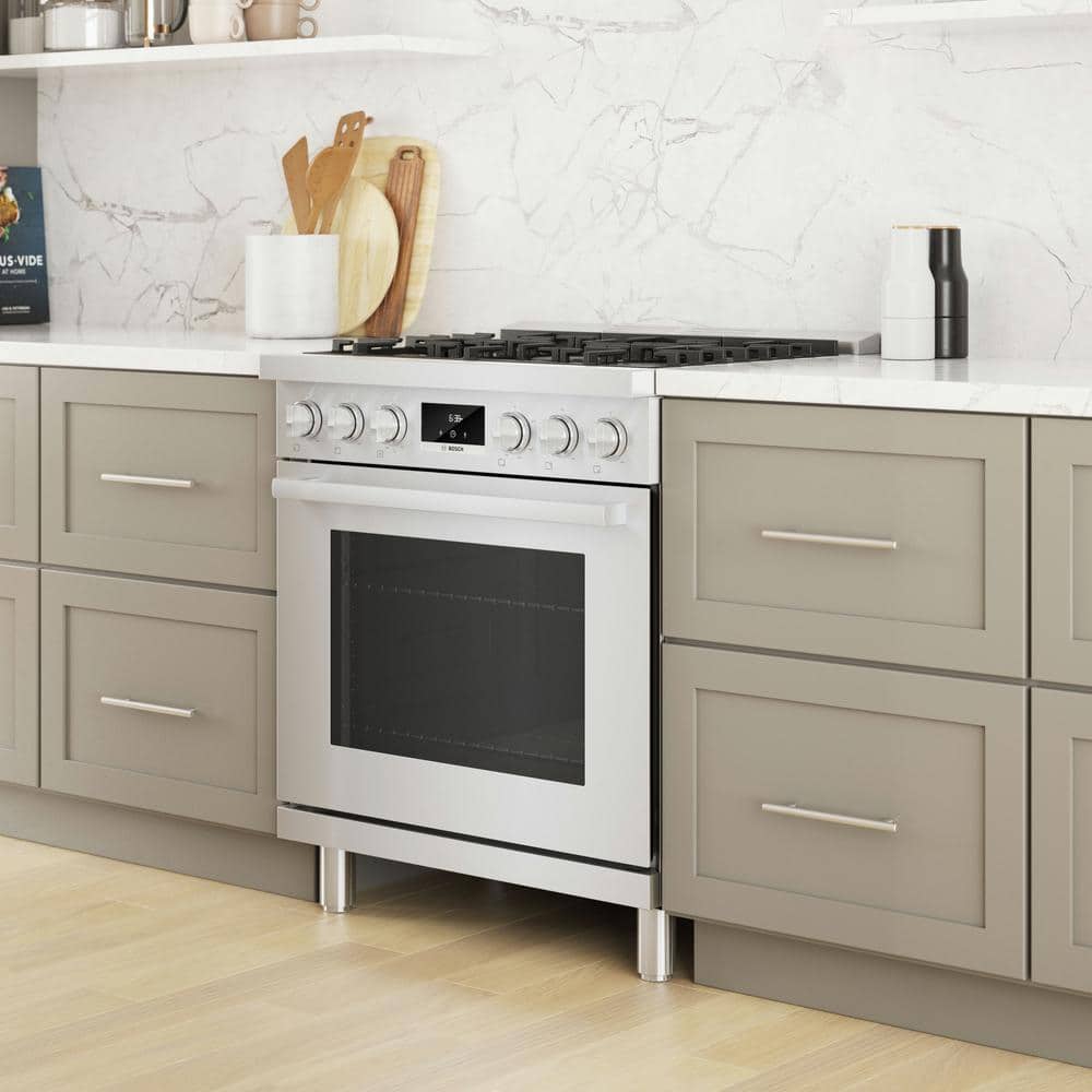 30" Stainless Steel Free-Standing Convection Gas Range