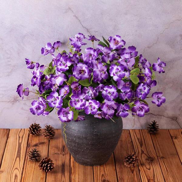 16.3 in. Purple Indoor/Outdoor Artificial Hibiscus CJD9QFS4H6