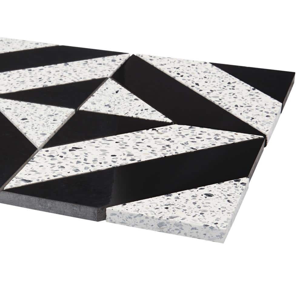 Lupa 12x12 Black and White Marble Terrazzo Mosaic Tile