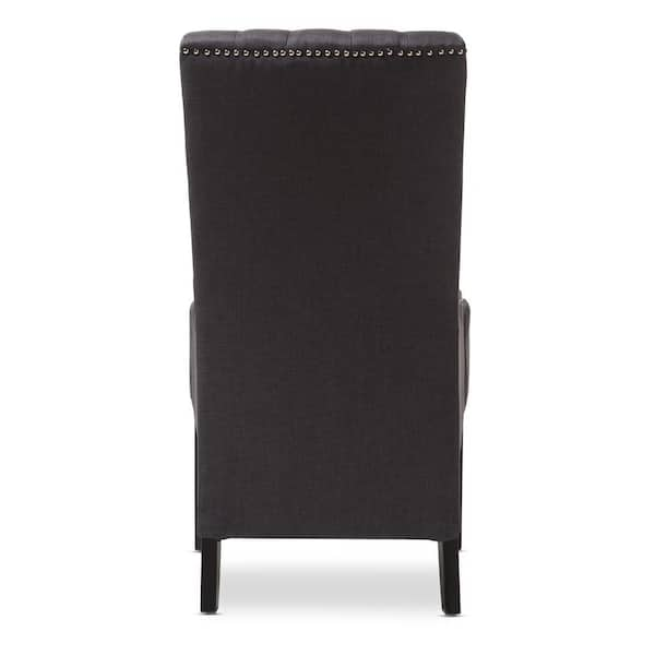 Baxton Studio Vincent Dark Gray Fabric Upholstered Accent Chair