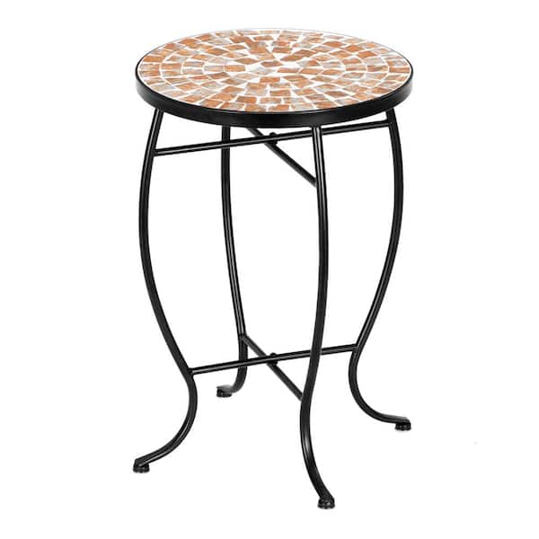 Karl home Metal and Ceramic Tile Mosaic Patio Bistro Table
