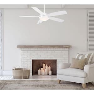 Lun-Aire 54 in. Integrated LED Indoor White Ceiling Fan with Light