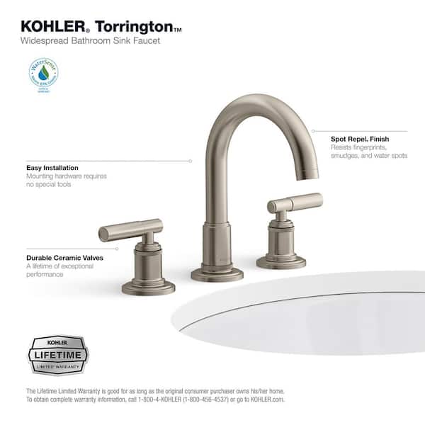 KOHLER Torrington 8 in. Widespread Double Handle Bathroom Faucet